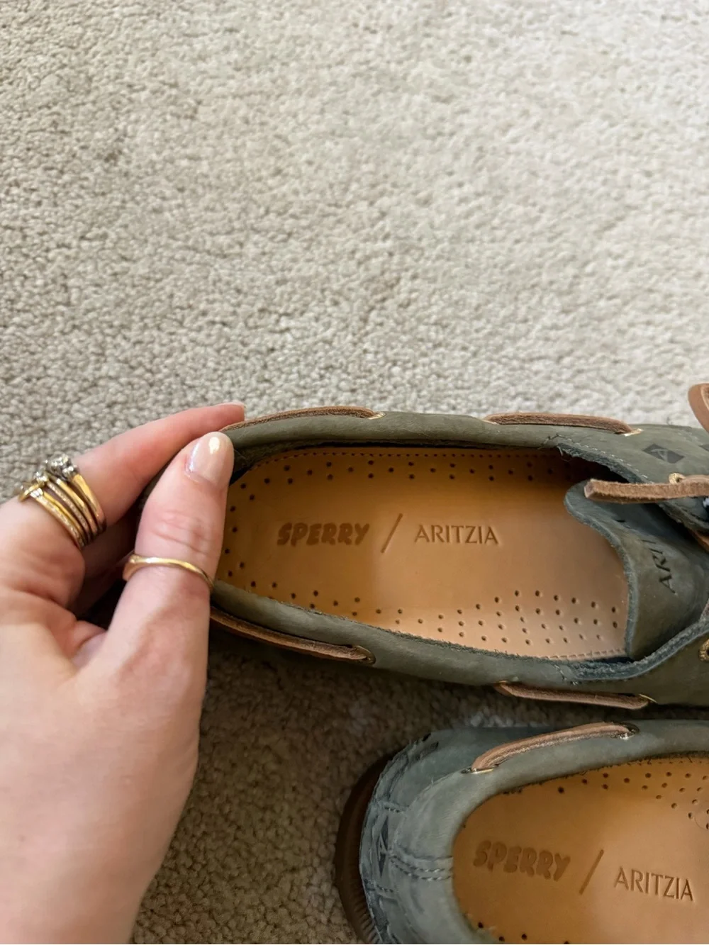 Aritzia Sperry Slim Boat Shoes Willow Nubuck